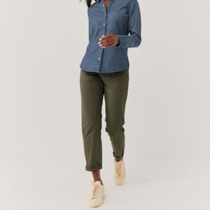 NWT Pact Women's Grape Leaf Woven Twill Roll Up Pant XXL